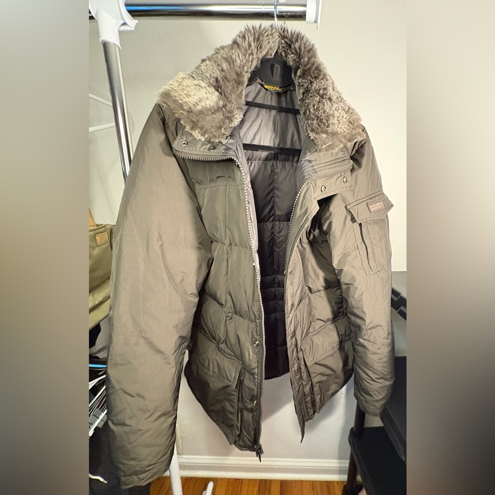 Woolrich Men's Fur-Lined Puffer Jacket - Brown